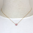Pink Quartz Small Pendant Necklace