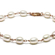 White Pearl Bracelet in Wire Wrapped Rose Gold