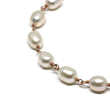 White Pearl Bracelet in Wire Wrapped Rose Gold