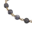 Iolite Coin Bracelet in Wire Wrapped Gold