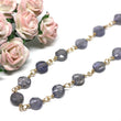 Iolite Coin Bracelet in Wire Wrapped Gold