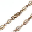 Peach Pearl Bracelet in Wire Wrapped Rose Gold