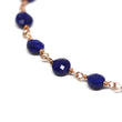 Lapis Lazuli Bracelet in Wire Wrapped Rose Gold