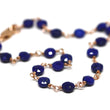 Lapis Lazuli Bracelet in Wire Wrapped Rose Gold