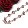 Pink Quartz Bracelet in Wire Wrapped Gold