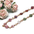 Watermelon Tourmaline Bracelet in Wire Wrapped Rose Gold