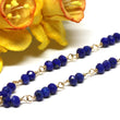 Lapis Lazuli Bracelet in Wire Wrapped Gold