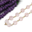 Rose Quartz Bracelet in Wire Wrapped Gold