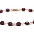 Red Pearl Bracelet in Wire Wrapped Rose Gold