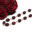 Red Pearl Bracelet in Wire Wrapped Rose Gold