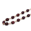 Red Pearl Bracelet in Wire Wrapped Rose Gold