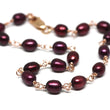 Red Pearl Bracelet in Wire Wrapped Rose Gold