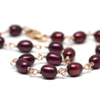 Red Pearl Bracelet in Wire Wrapped Rose Gold