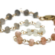 Moonstone Gradient Bracelet in Wire Wrapped Gold