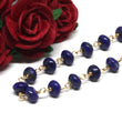 Lapis Lazuli Bracelet in Wire Wrapped Gold