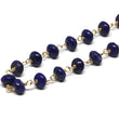 Lapis Lazuli Bracelet in Wire Wrapped Gold