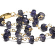 Iolite Rondelle Bracelet in Wire Wrapped Gold