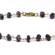 Iolite Rondelle Bracelet in Wire Wrapped Gold