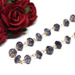 Iolite Rondelle Bracelet in Wire Wrapped Gold