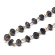 Iolite Rondelle Bracelet in Wire Wrapped Gold