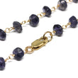 Iolite Rondelle Bracelet in Wire Wrapped Gold