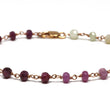 Ruby Gradient Bracelet in Wire Wrapped Rose Gold