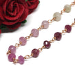 Ruby Gradient Bracelet in Wire Wrapped Rose Gold