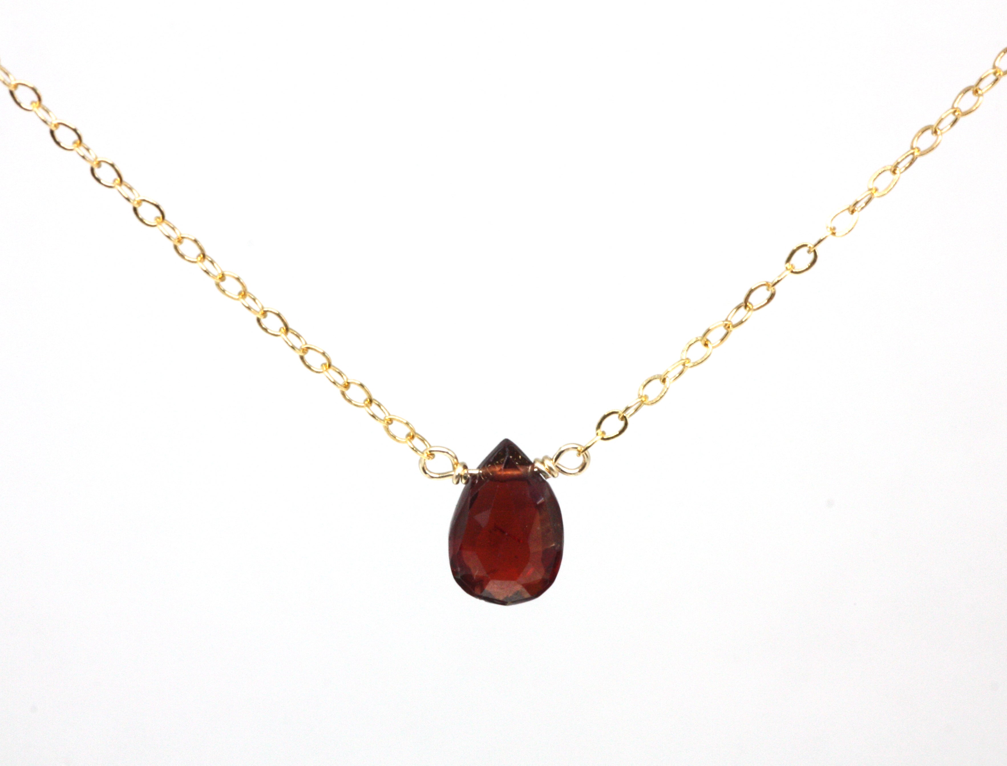 Garnet Small Pendant Necklace
