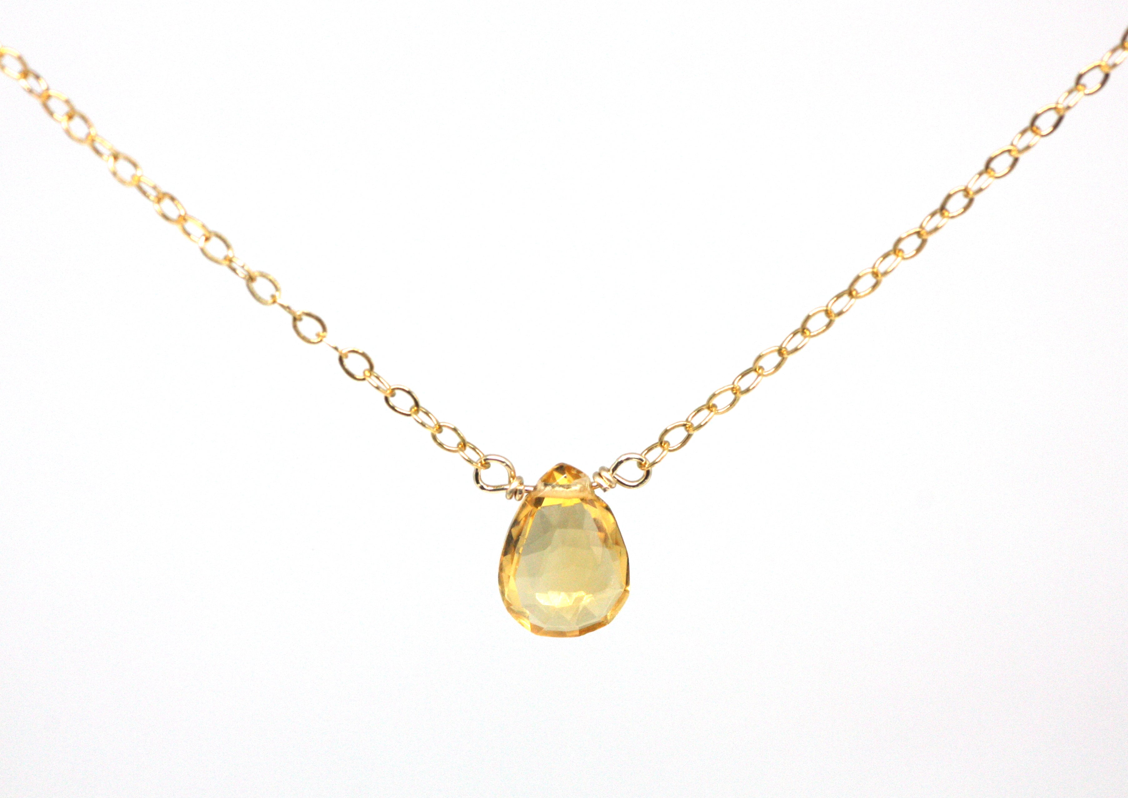 Citrine Small Pendant Necklace