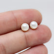 White Pearl Stud Earrings 5.5-6mm