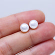 White Pearl Stud Earrings 7-7.5mm