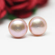 Light Mauve Pearl Stud Earrings 8mm