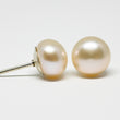 Peach Pink Pearl Stud Earrings 8mm