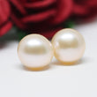 Peach Pink Pearl Stud Earrings 8mm