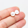 White Pearl Stud Earrings 8mm