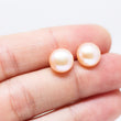 Pink Pearl Stud Earrings 10mm