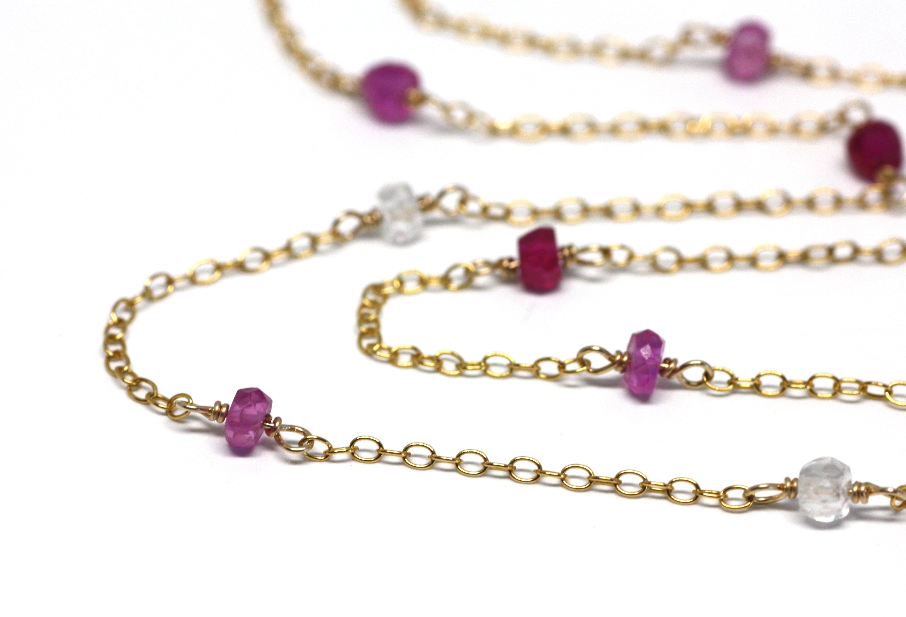 Ruby Wire Wrapped Layering Necklace