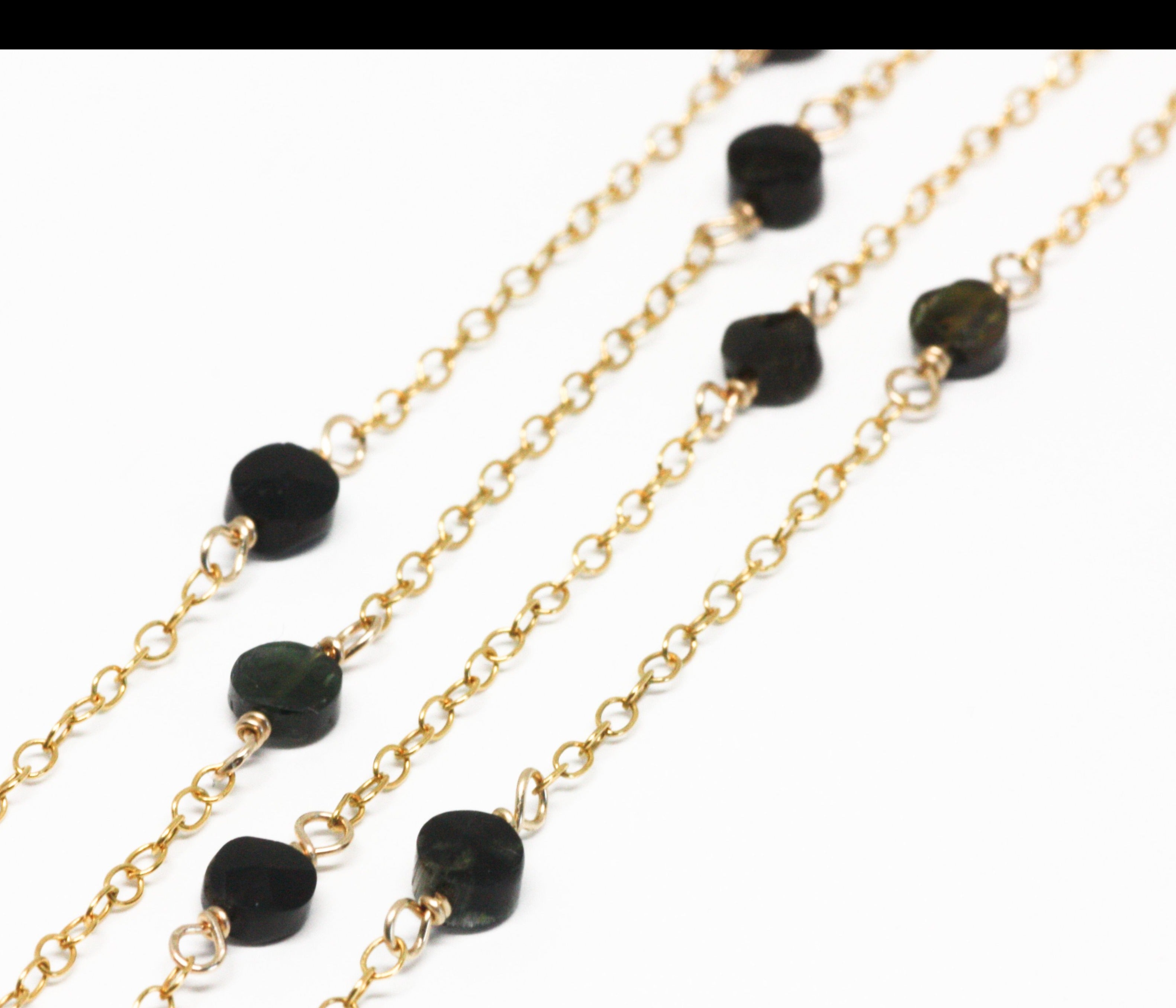Black Tourmaline Wire Wrapped Layering Necklace
