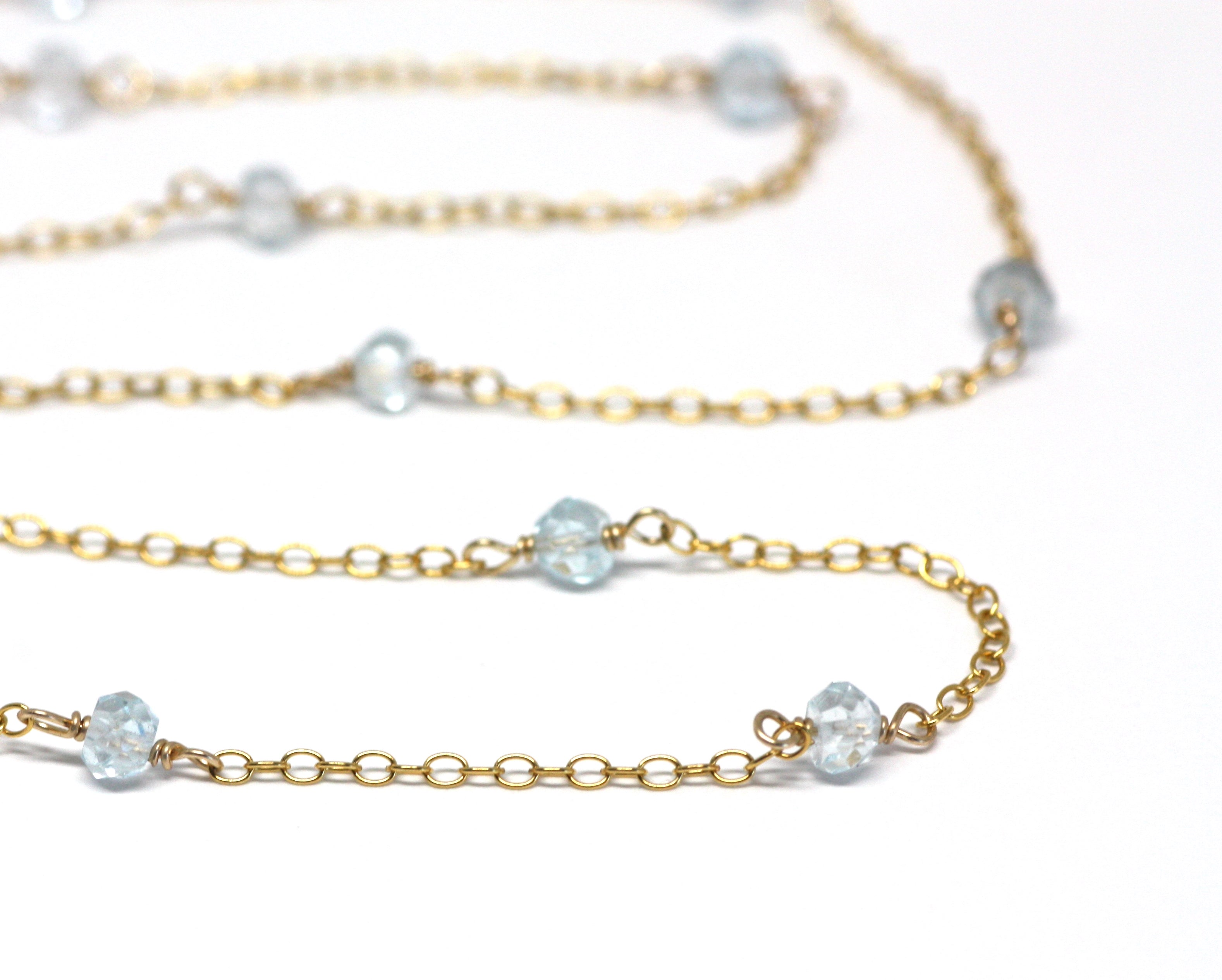 Blue Topaz Wire Wrapped Layering Necklace