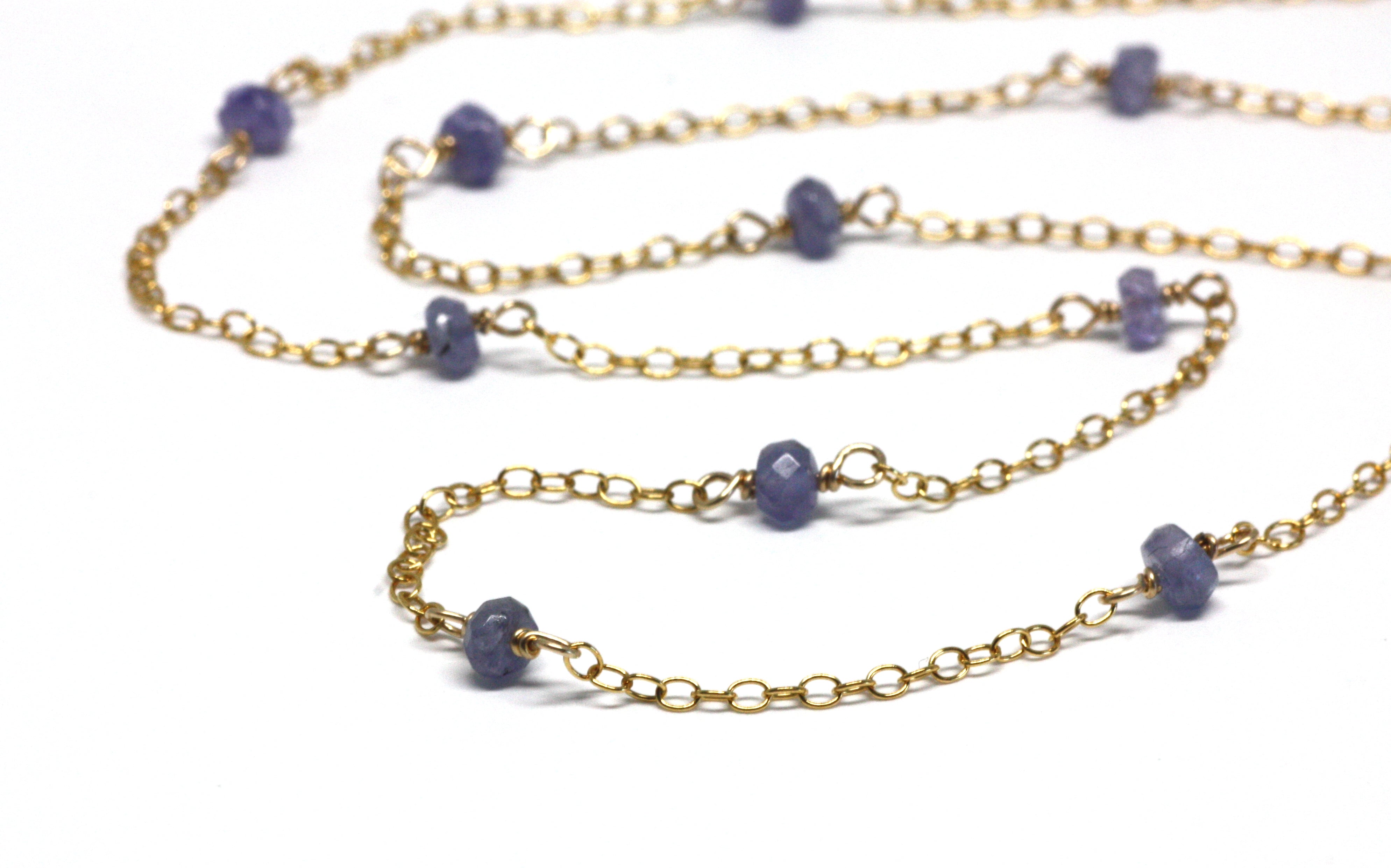 Tanzanite Wire Wrapped Layering Necklace