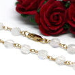 Rainbow Moonstone Bracelet in Wire Wrapped Gold