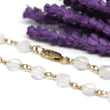 Rainbow Moonstone Bracelet in Wire Wrapped Gold