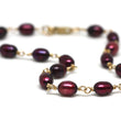Crimson Red Pearl Bracelet in Wire Wrapped Gold