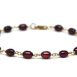 Crimson Red Pearl Bracelet in Wire Wrapped Gold