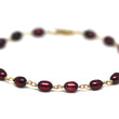 Crimson Red Pearl Bracelet in Wire Wrapped Gold
