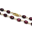Crimson Red Pearl Bracelet in Wire Wrapped Gold