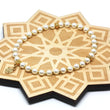 Creamrose Ivory Pearl and Gold Wrist Tasbih