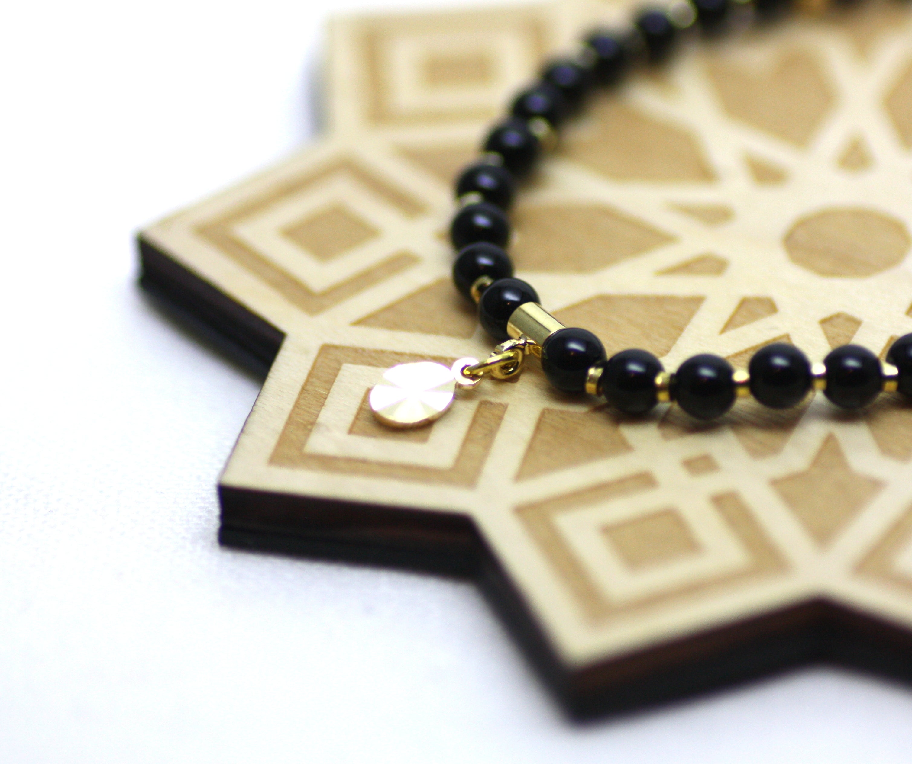 Obsidian and Gold Wrist Tasbih