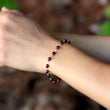 Red Pearl Bracelet in Wire Wrapped Rose Gold