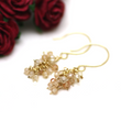 Peach Citrine Cluster Earrings